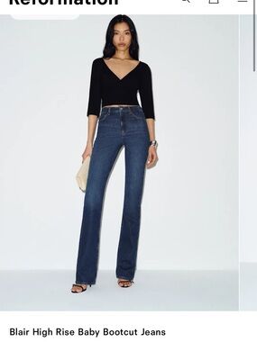 REFORMATION BLAIR High Rise Baby Boot Cut Jeans Size 27